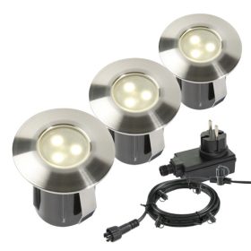   Techmar - Garden Lights Birch szett (3 rozsdamentes világítótest + kábel + transzformátor)