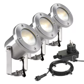   Techmar - Garden Lights Catalpa szett (3 rozsdamentes világítótest + kábel + transzformátor)