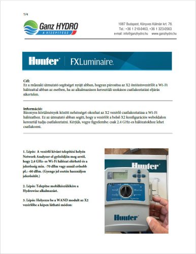 Hunter X2-WAND WIFI modul